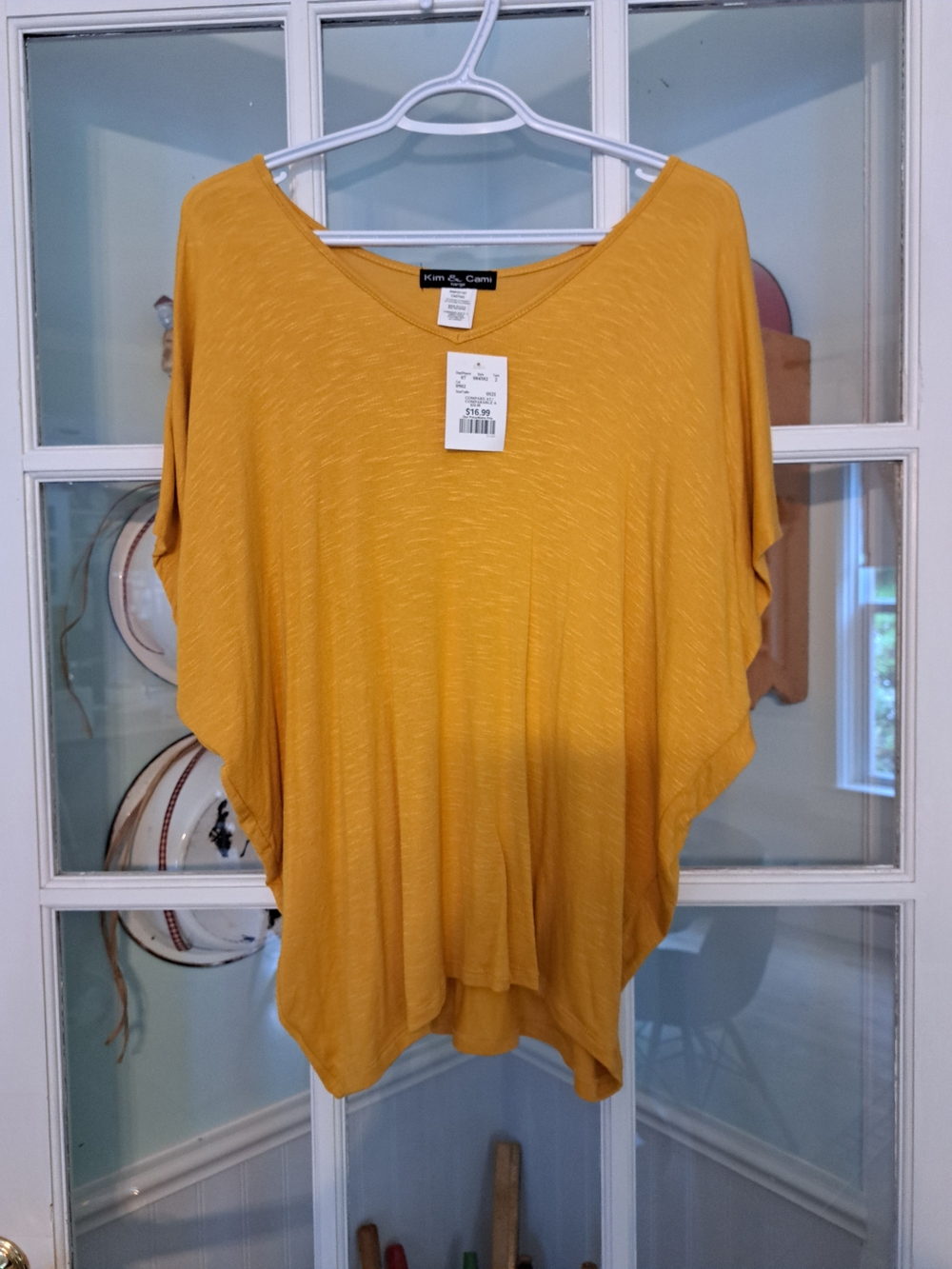 Kim & Cami Mustard Yellow V-Neck Dolman Tunic